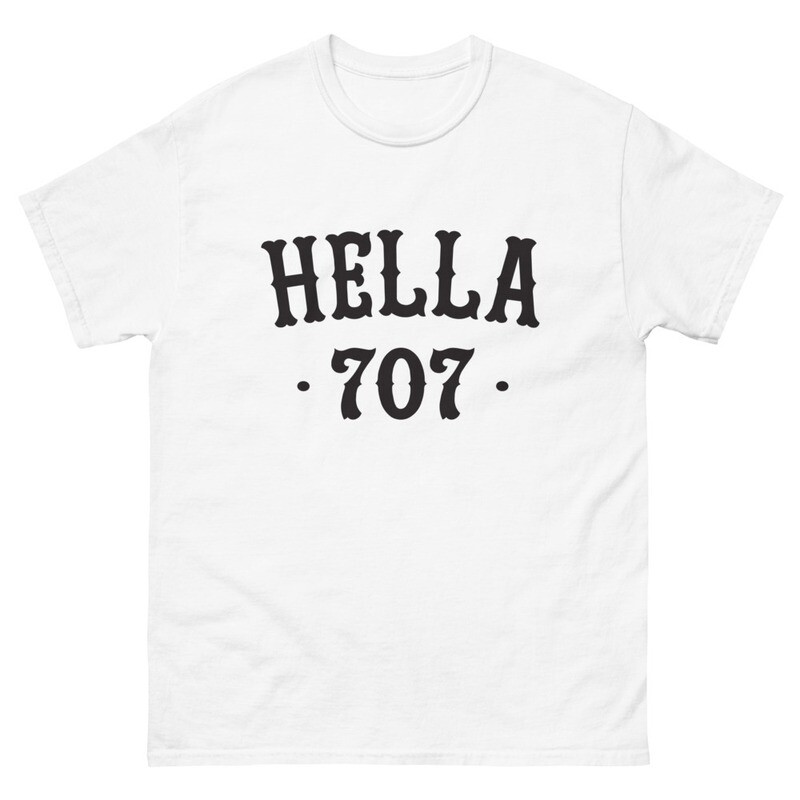Hella 707 Black Print Men's heavyweight tee 