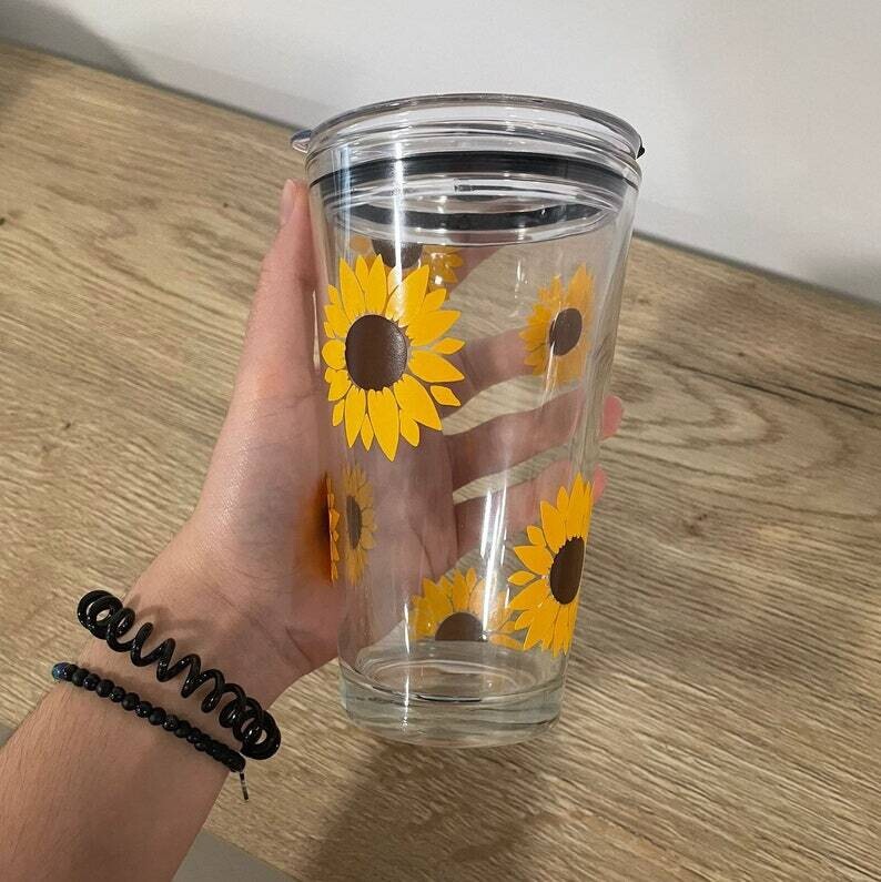 SUNFLOWER GLASS CUP