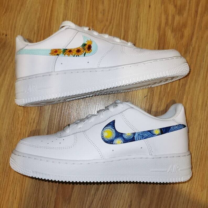 Air Force 1 custom Van Gogh - the starry night and sunflowers