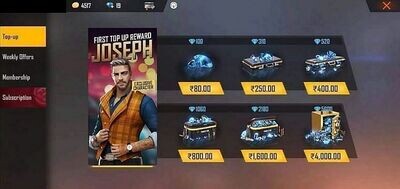 Free fire 100 diamonds topup via login