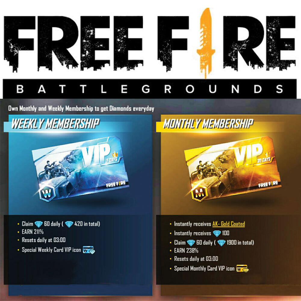 Free fire weekly membership