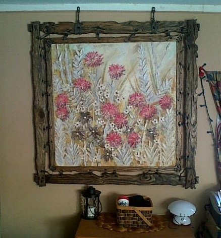 Rustic Painting With Hand Carved Frame