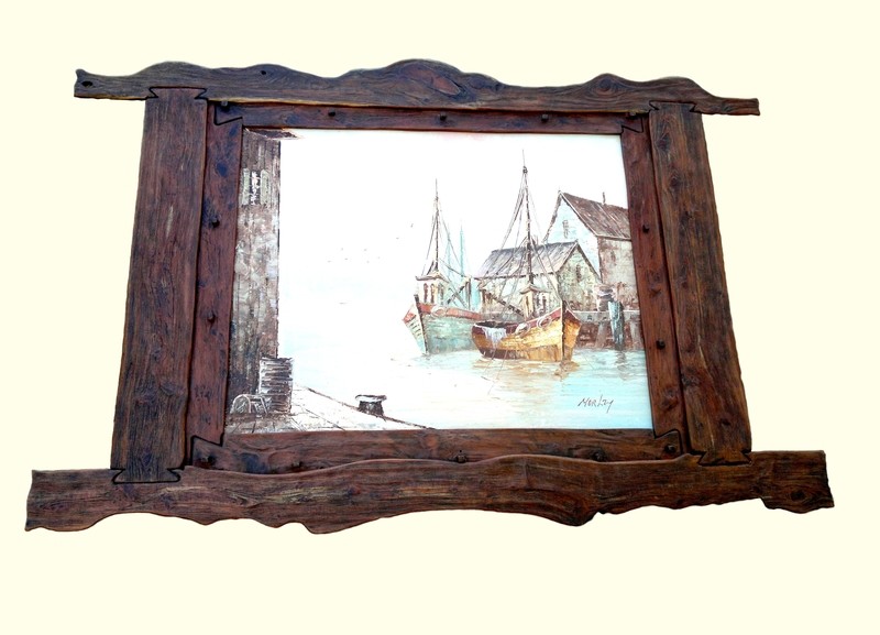 Handmade painting with hand carved frame