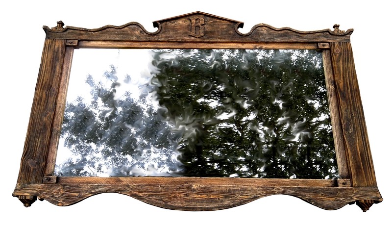 Rustic Hand Carved Mirror
