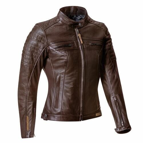 IXON CRANK AIR LADY Veste Cuir Perforé Marron