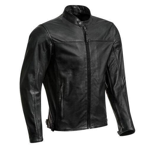 XON CRANK AIR Veste Cuir Perforé Noir