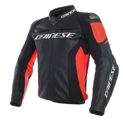 Veste en cuir RACING 3 noir-fluorot Dispo T50 T56 T58