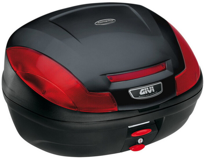Top-Case Monolock GIVI E470 noir mat
Capacité: 47 litres
Dimensions: 555 x 425 x 325mm