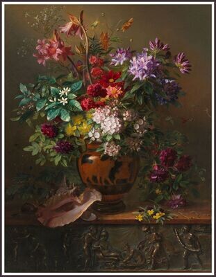 Still Life with Flowers in Greek Vase