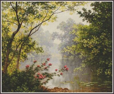 A sunlit river landscape