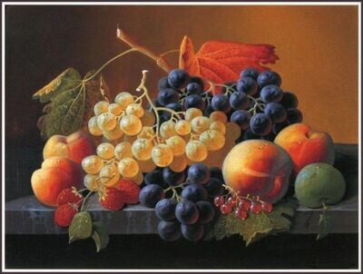 Still Life of Fruit on a Marble Table
