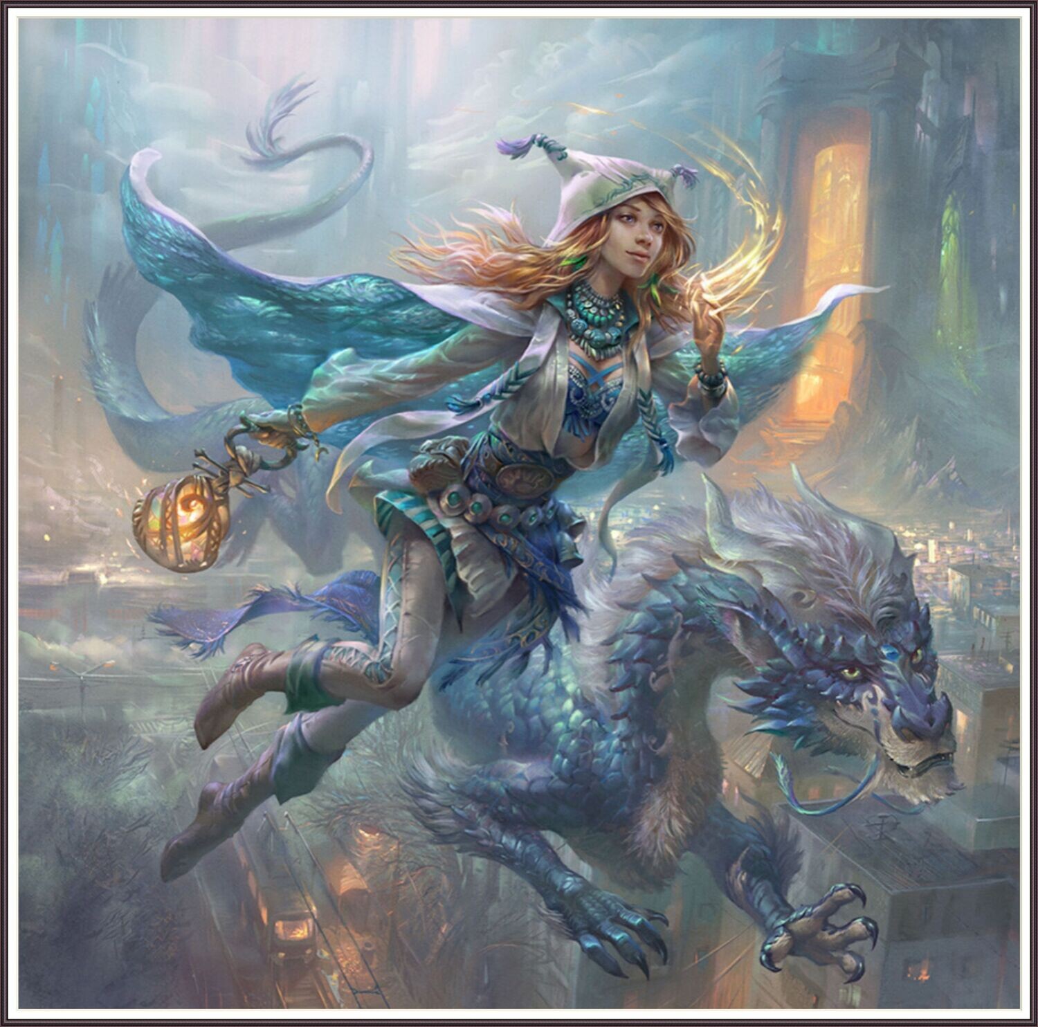 Fantasy girl and the dragon