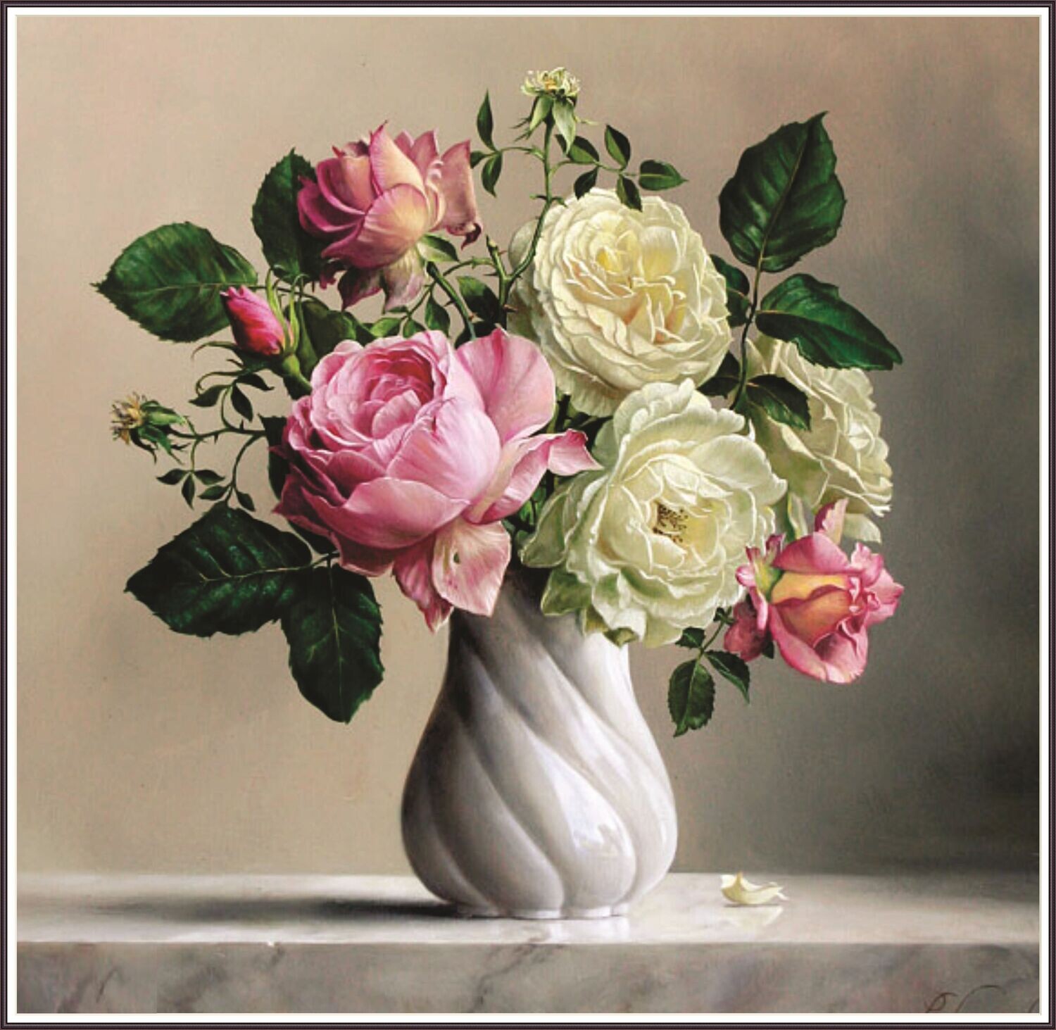 Roses in twisted Vase