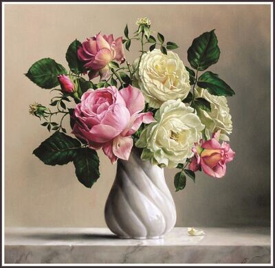 Roses in twisted Vase
