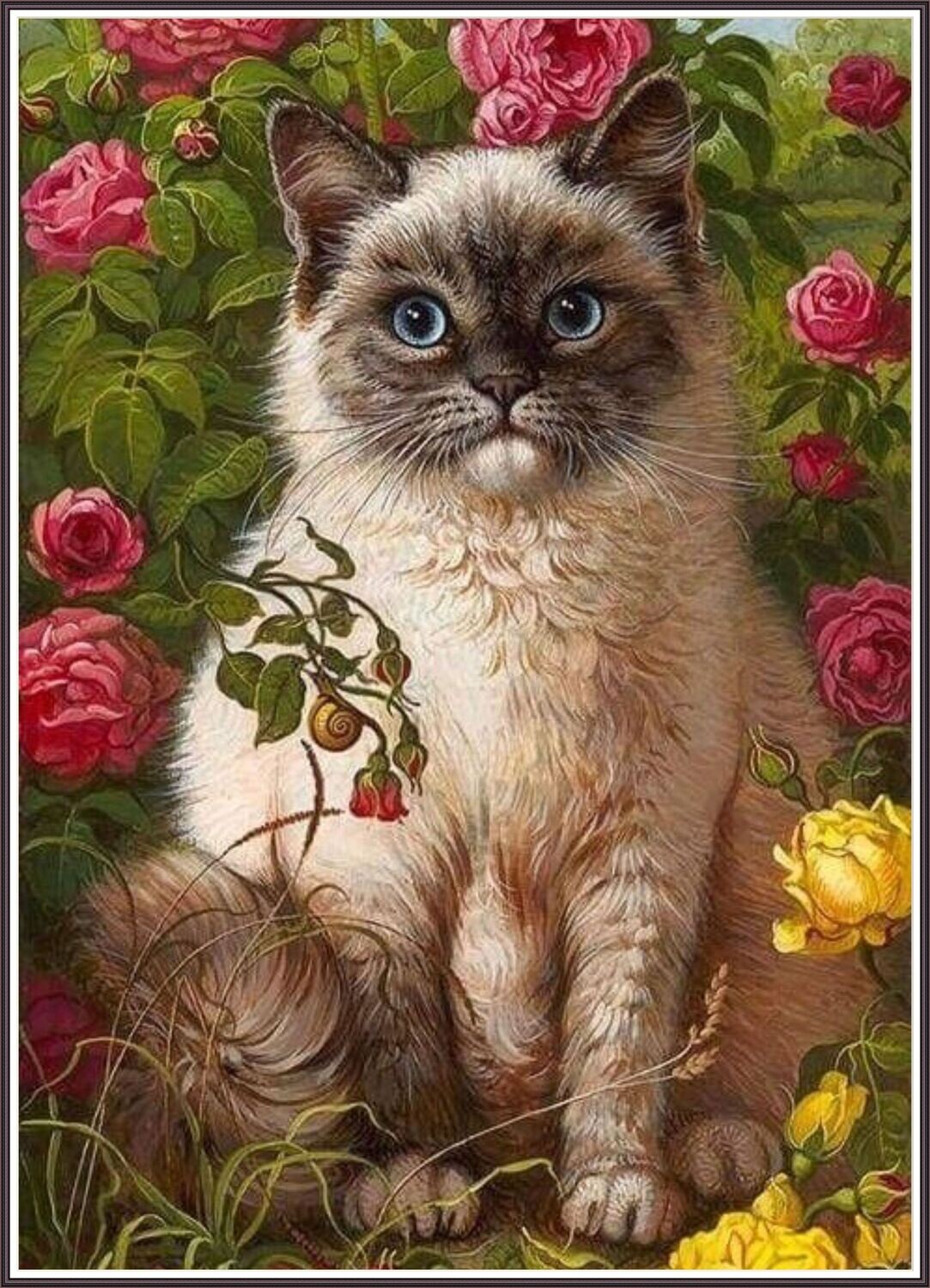 Cat in a Rose Garden