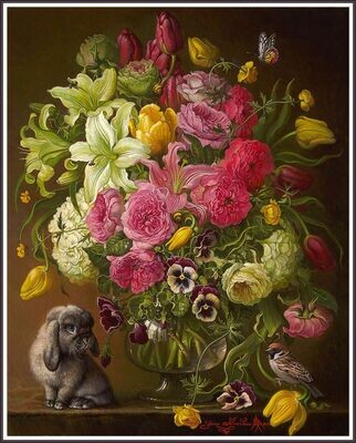 Floral with bunny