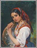 A Shepherd Girl With A Tambourine