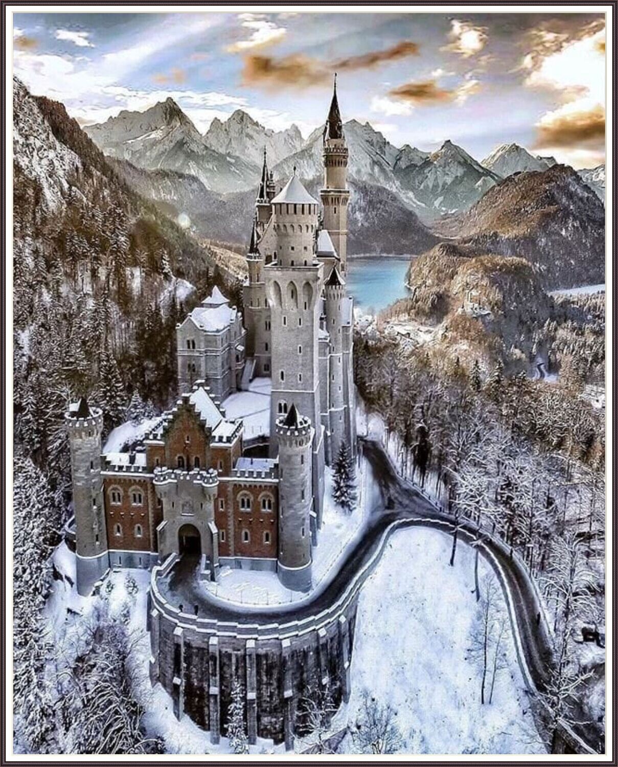 Neuschwanstein Castle in winter