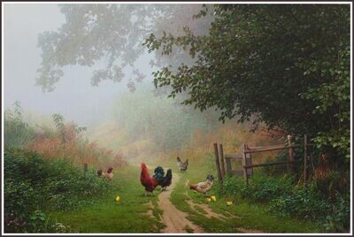 Behind a village fence
