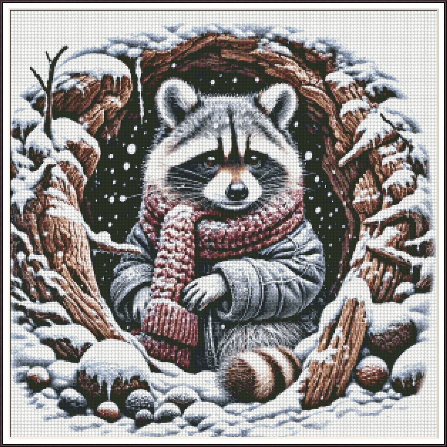 Winter Raccoon