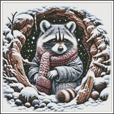 Winter Raccoon