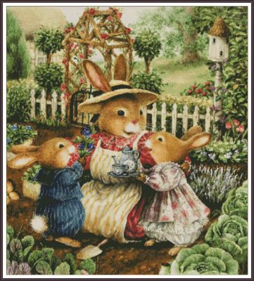 Happy Rabbits Family