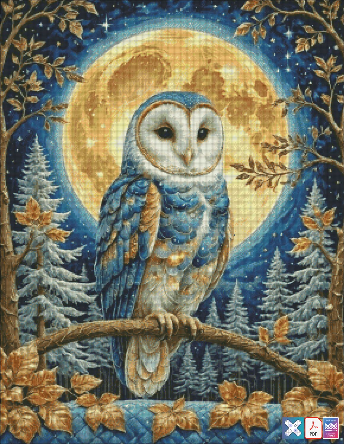 Barn owl in a snowy