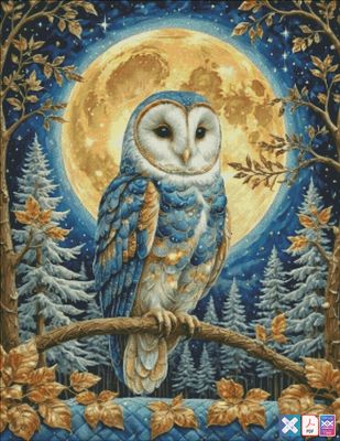 Barn owl in a snowy