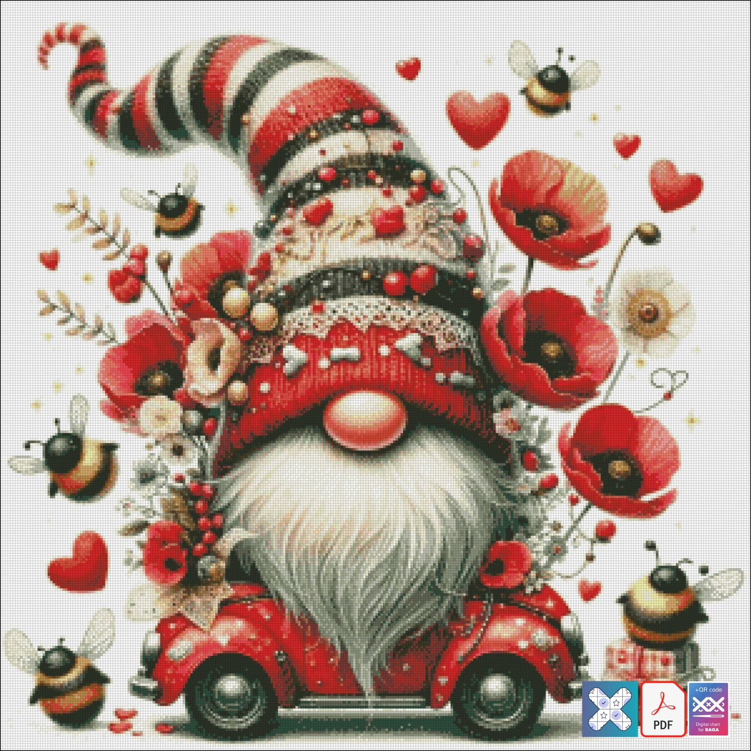 Poppy Flowers Gnome