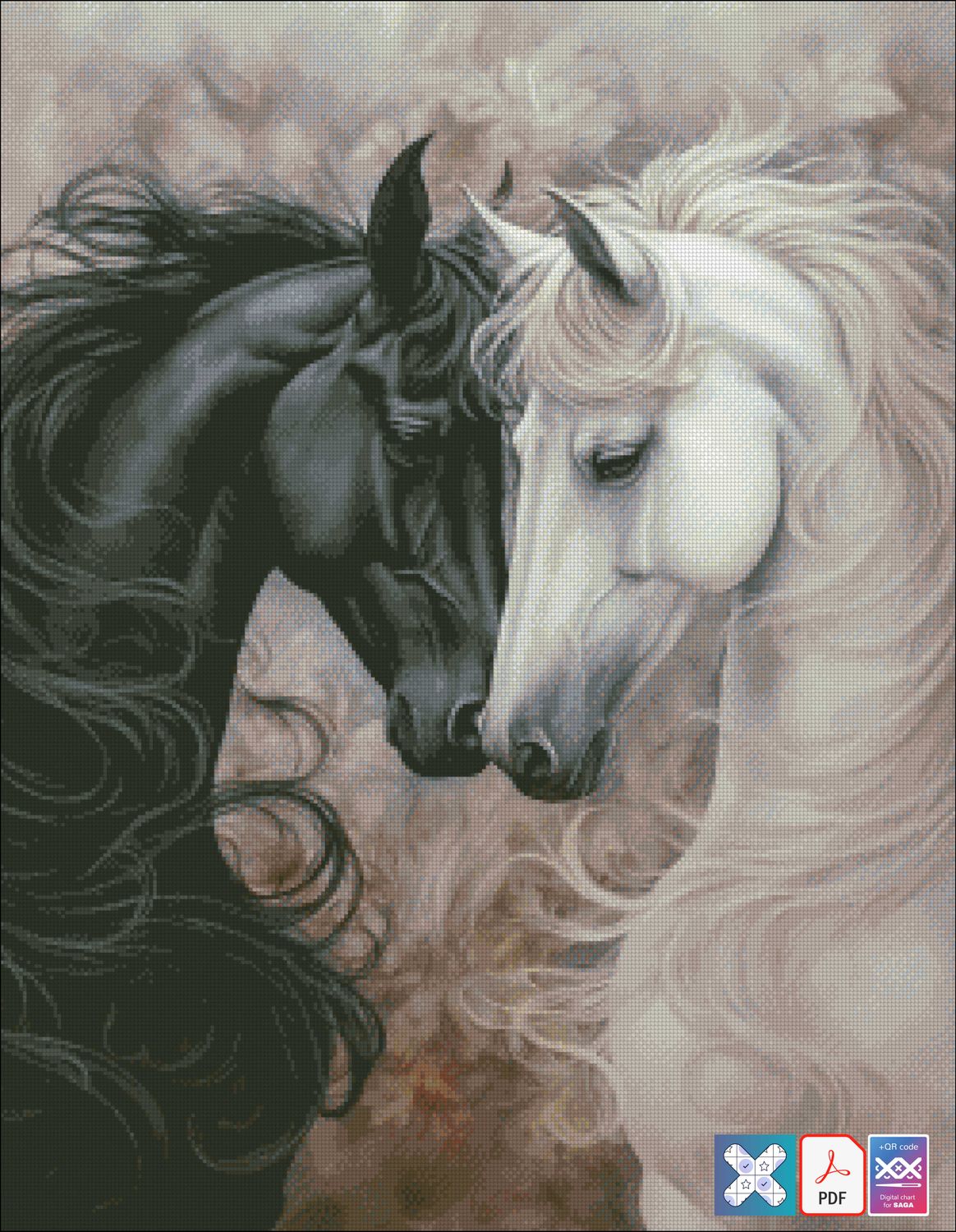 White &amp; Black Horses -2