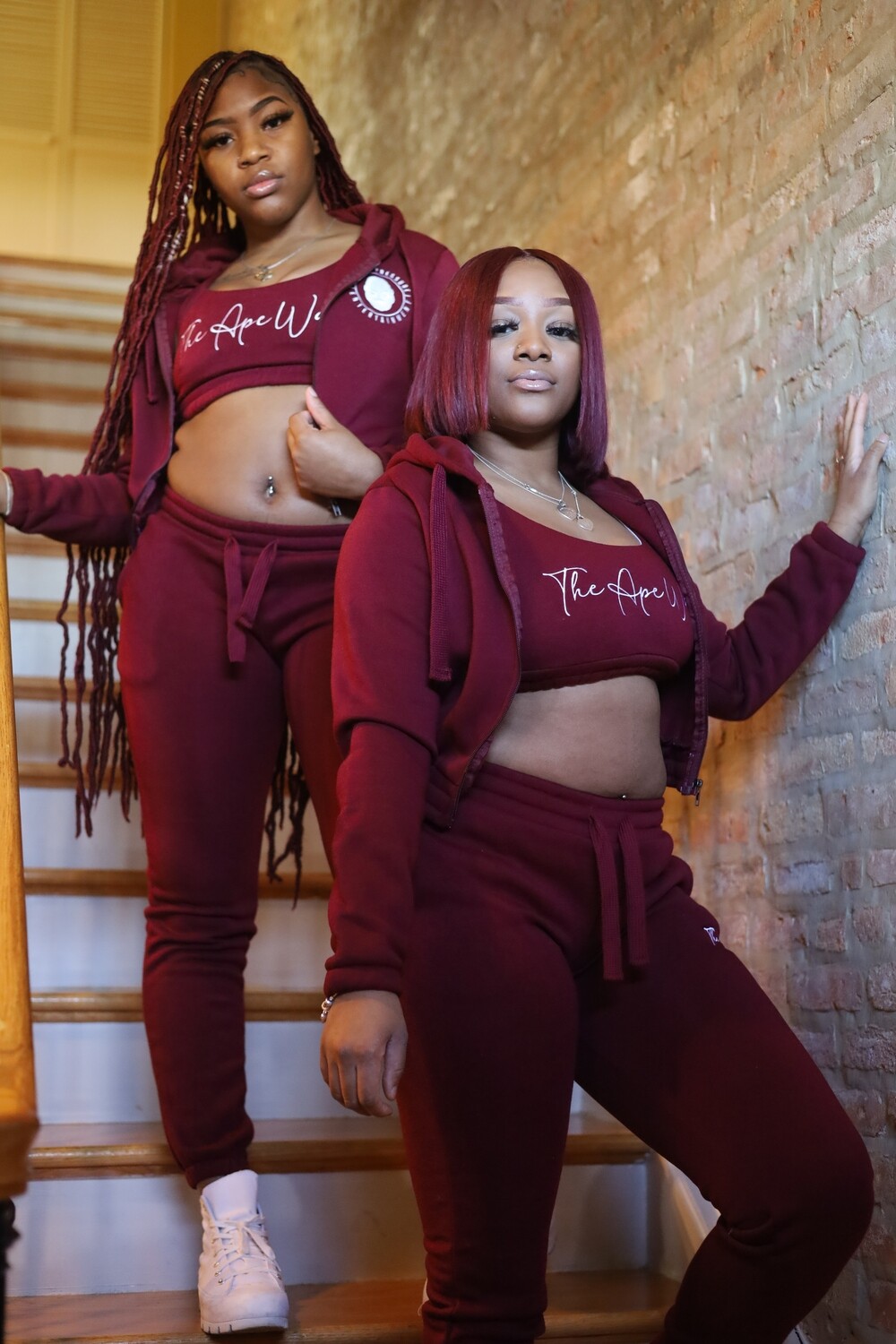 Crop Hoodie 3pcs Jogger set
