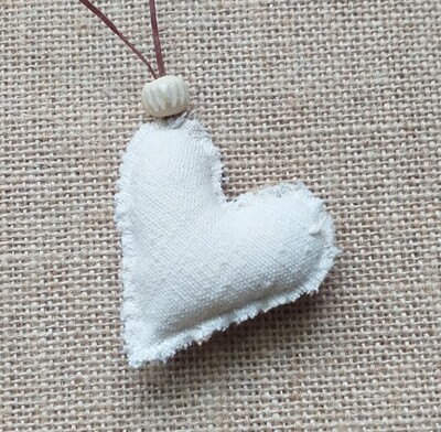 Lace and button heart pendant