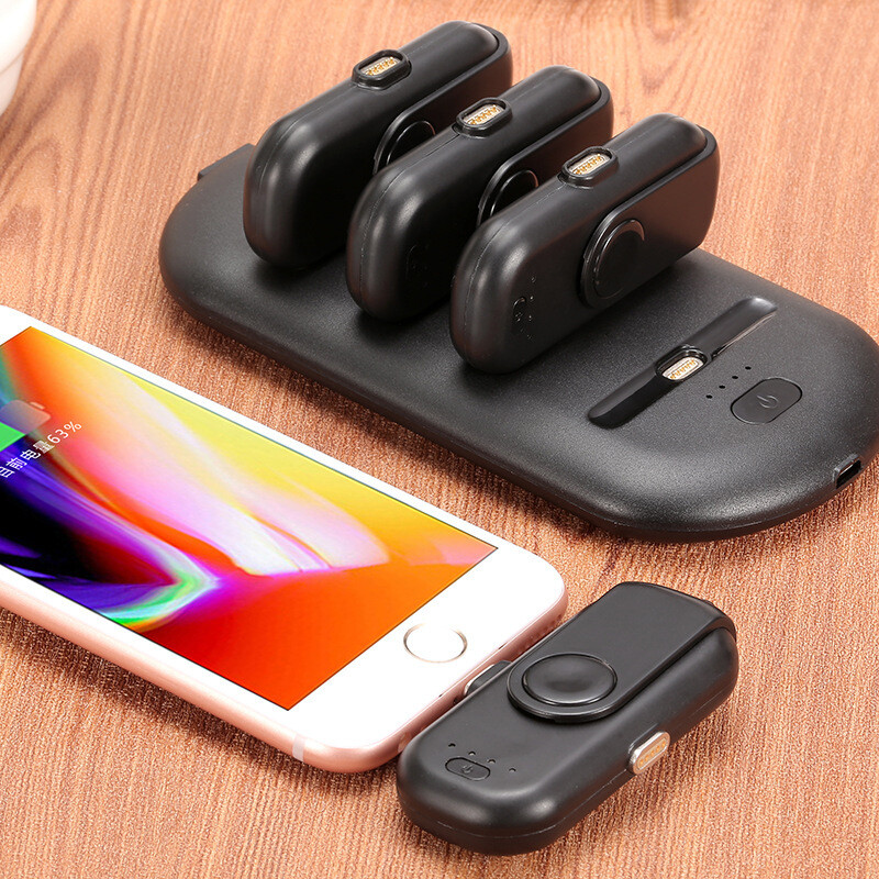 Magnetic Power Bank Four-in-one Mini Large Capacity Small Capsule Mobile Power 5000mA Portable Power Bank Customization