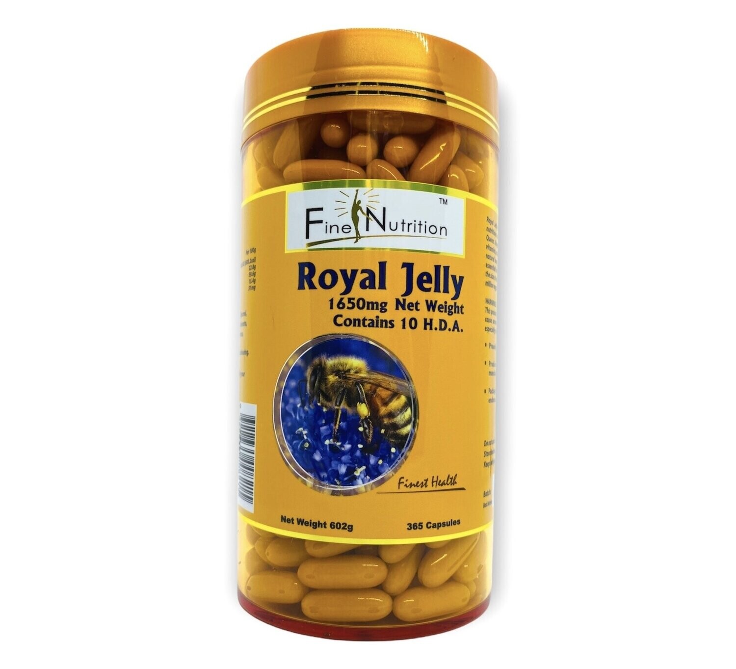 Fine Nutrition Royal Jelly 1650mg 6% 10-HDA 365 Soft Capsules