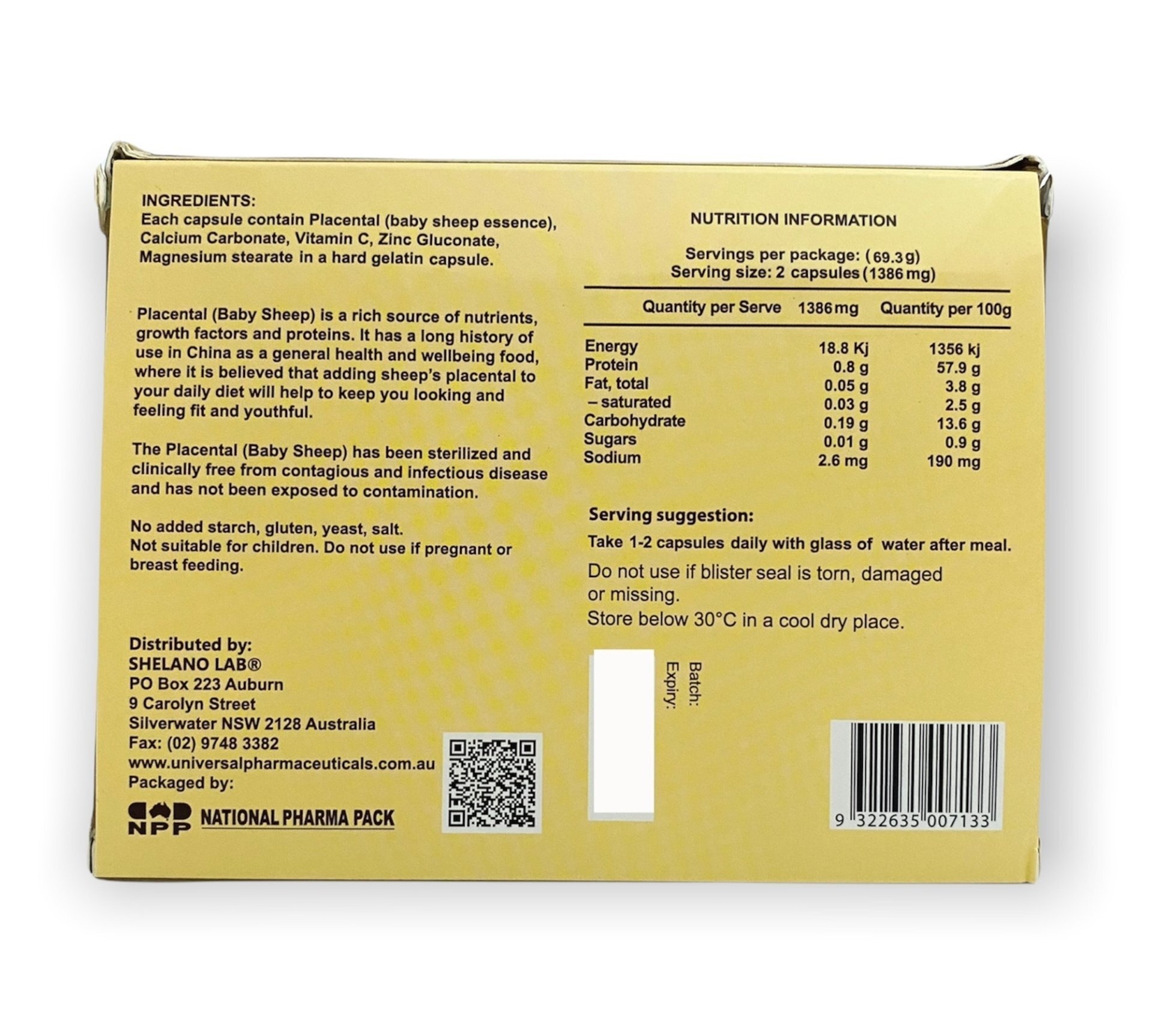 Wealthy Health Bio Placental 100000 Max Baby Sheep Essence 100 Capsules