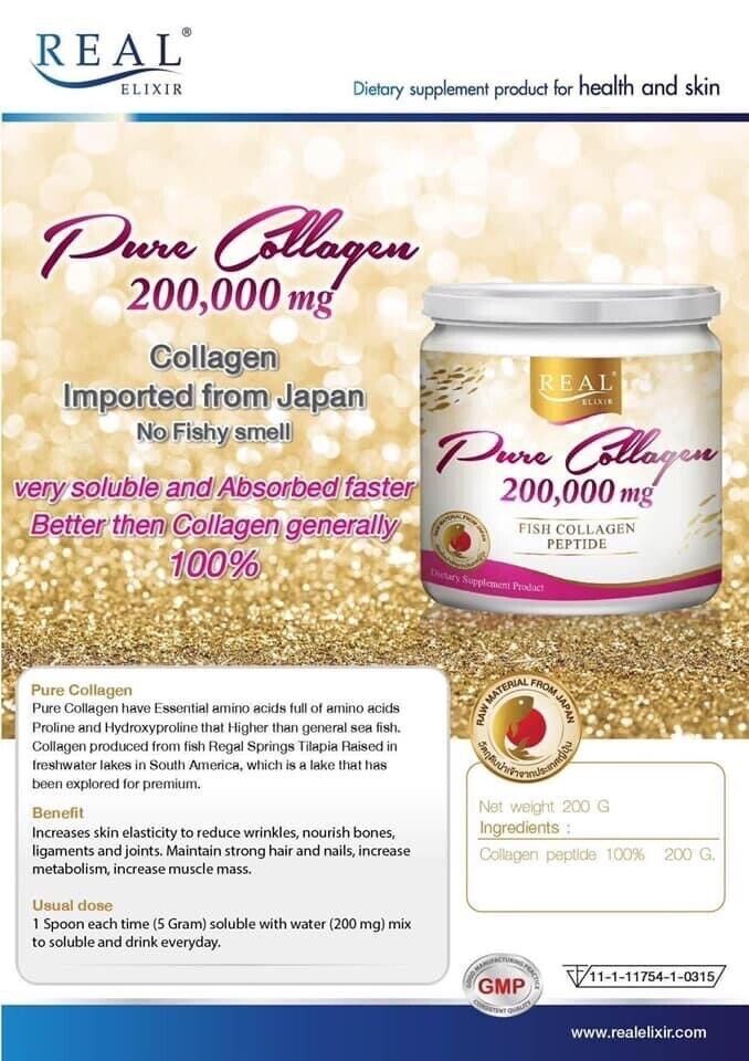 Real Elixir Pure Collagen 200,000 mg Collagen Peptide