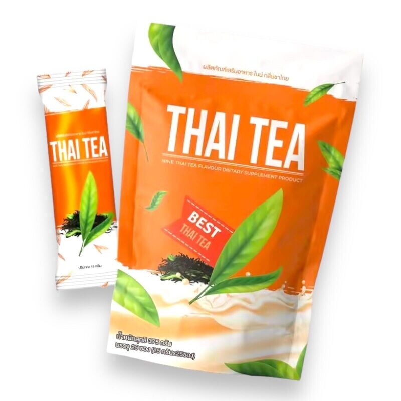 Nine Thai Tea Instant Powder Slimming Help Excretion Control Detox 30 Sachet