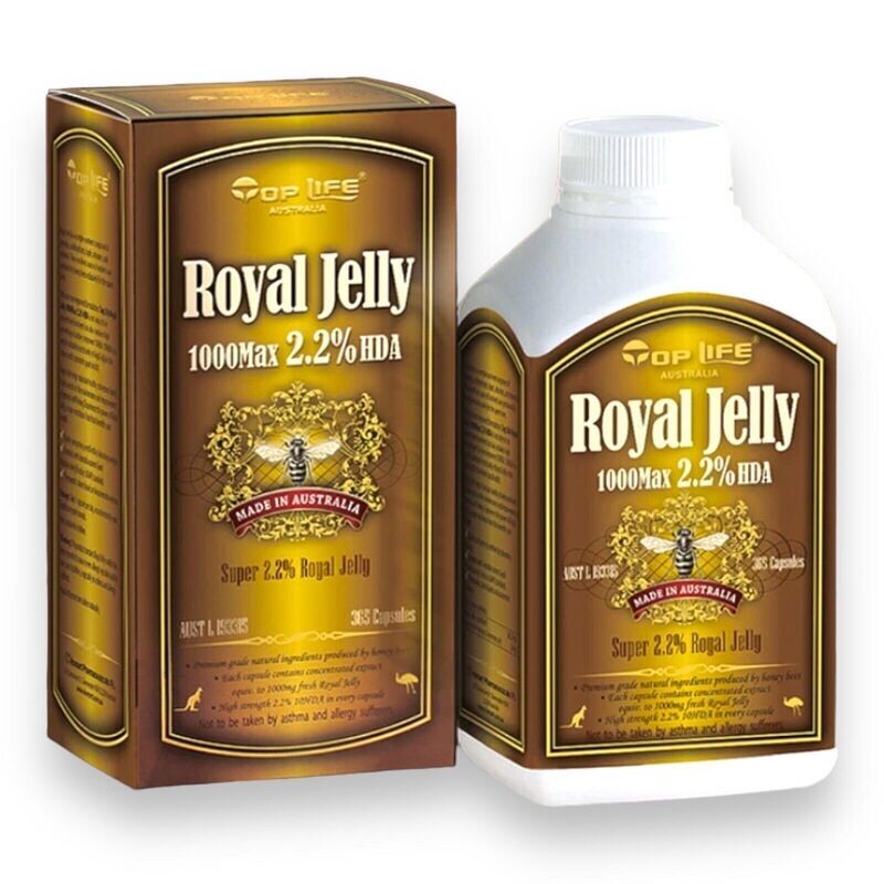 Toplife Royal Jelly 1000 Max 2.2% HDA 365 Capsules