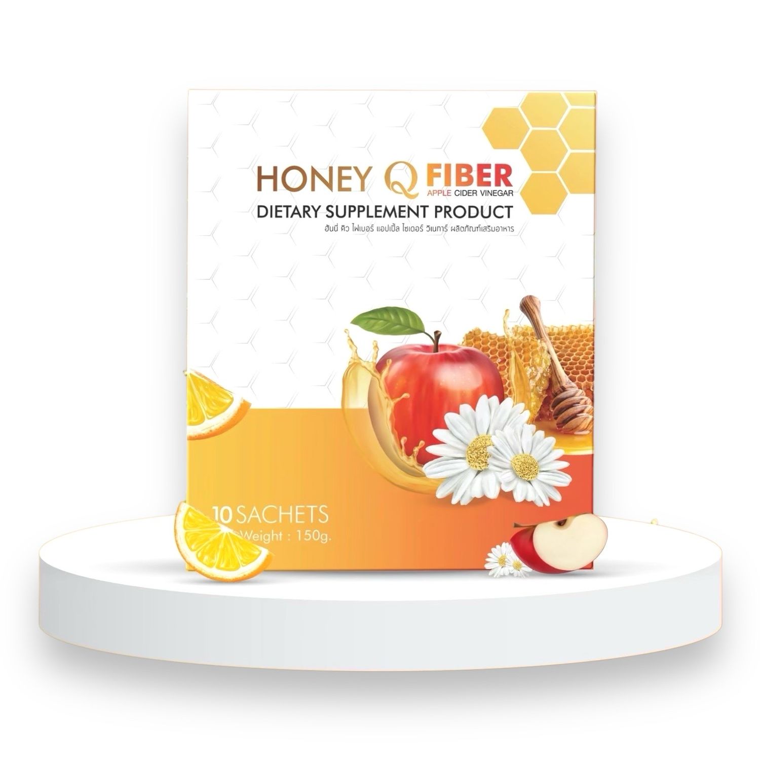 Honey Q Fiber Apple Cider Vinegar Powder (10 Sachets)