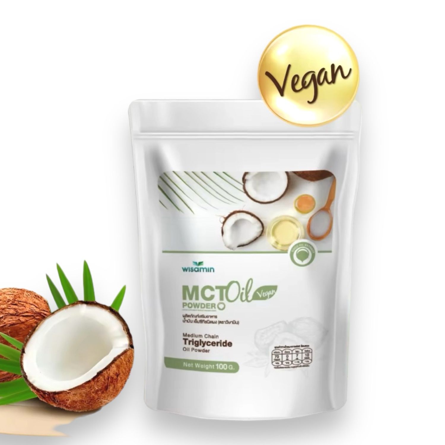 Wisamin Vegan MCT Coconut Oil Powder Cold Pressed 100g