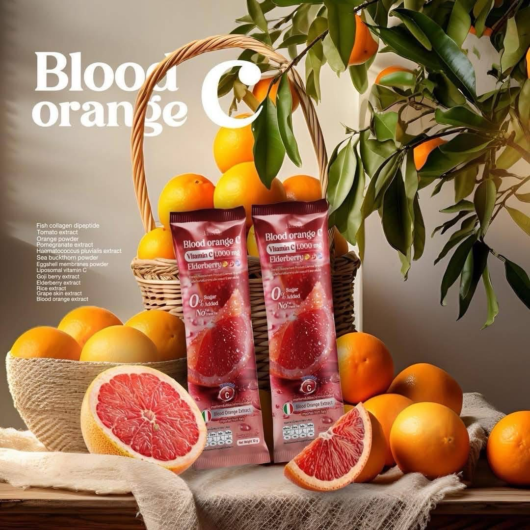 Jamsai Blood Orange C 1,000mg Elderberry Collagen 30 Sachets