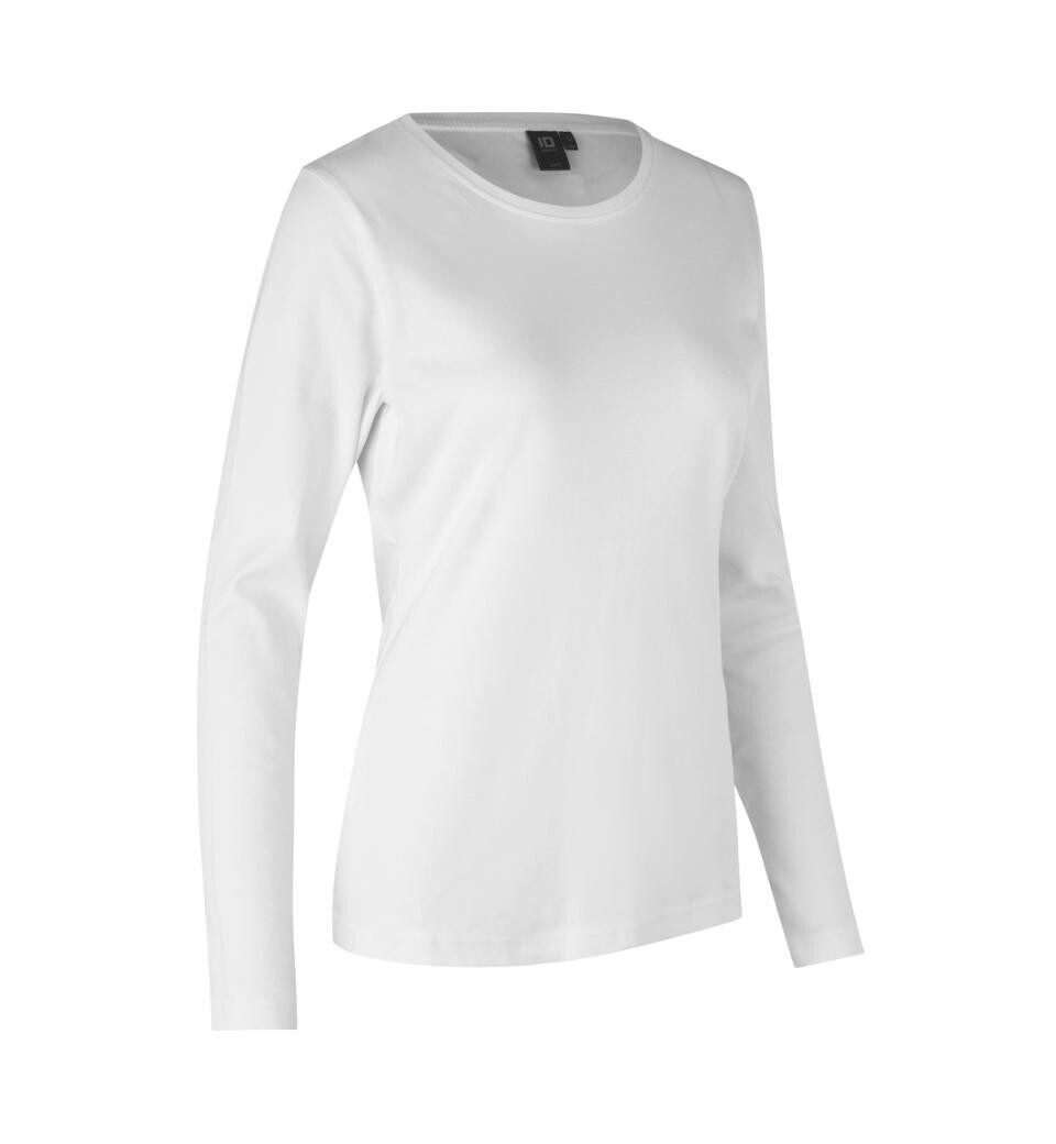 ID0509 - T-Shirt Langarm Damen, Farbe: weiss