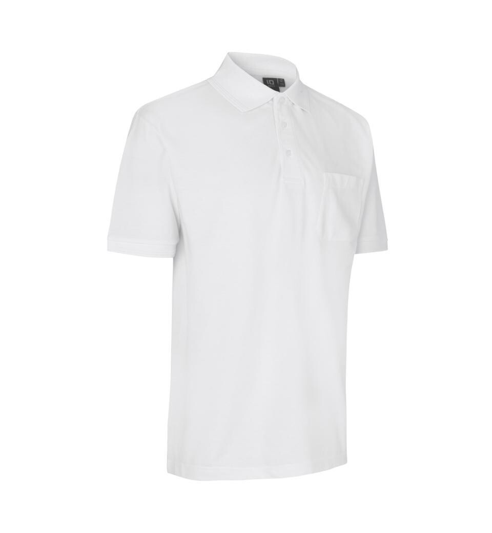 ID0520U Polo m. Brusttasche Übergrößen, Farbe: weiss