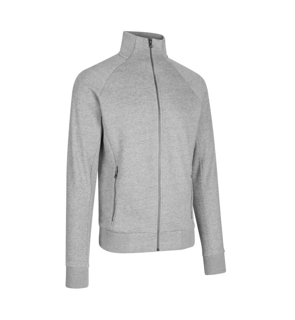 ID0628 Sweat Weste mit Zipp, Farbe: grau meliert