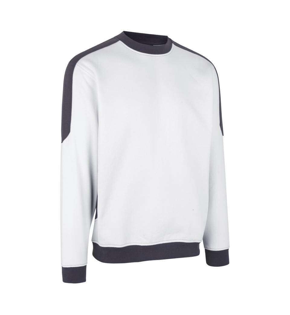ID0362 PRO Wear Sweatshirt Kontrast, Farbe: weiss