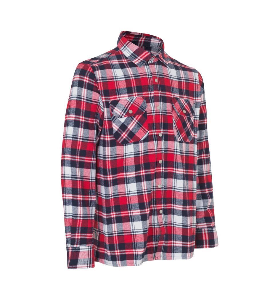 ID0204 Herren Hemd mit Druckknöpfe - Green Leaf, Farben: rot