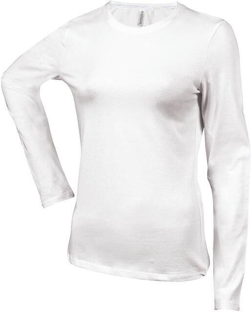 K383 Langarm Damen T-Shirt, Farbe: weiß