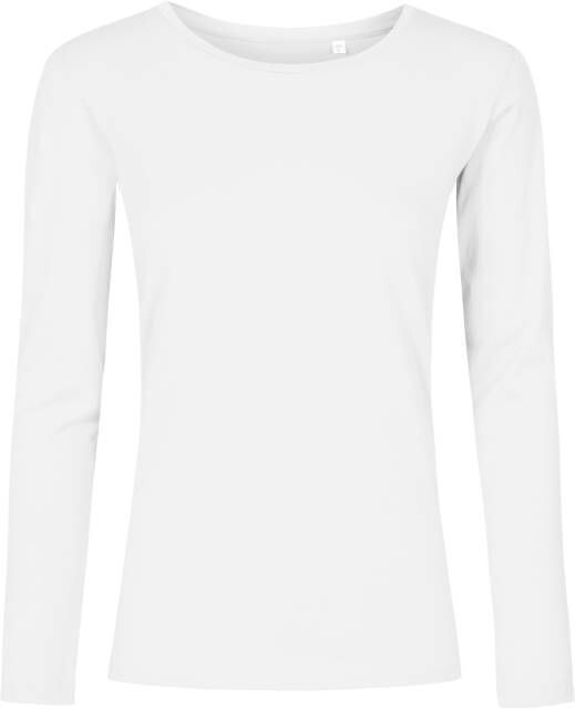 P1565 - Damen langarm Shirt, Farbe: weiss