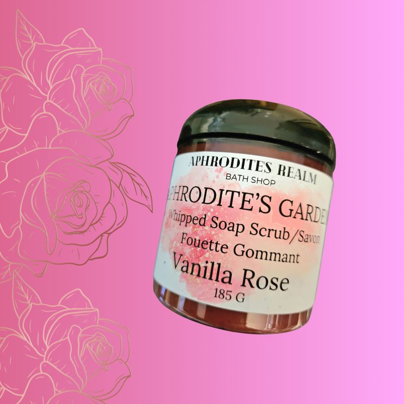 Aphrodite&#39;s Garden (Vanilla Rose) Whipped Soap Scrub