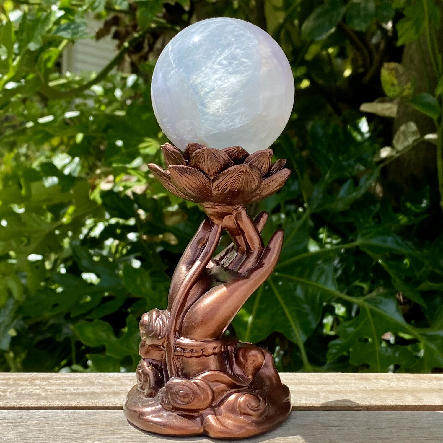 Bronze Lotus In Hand Stand